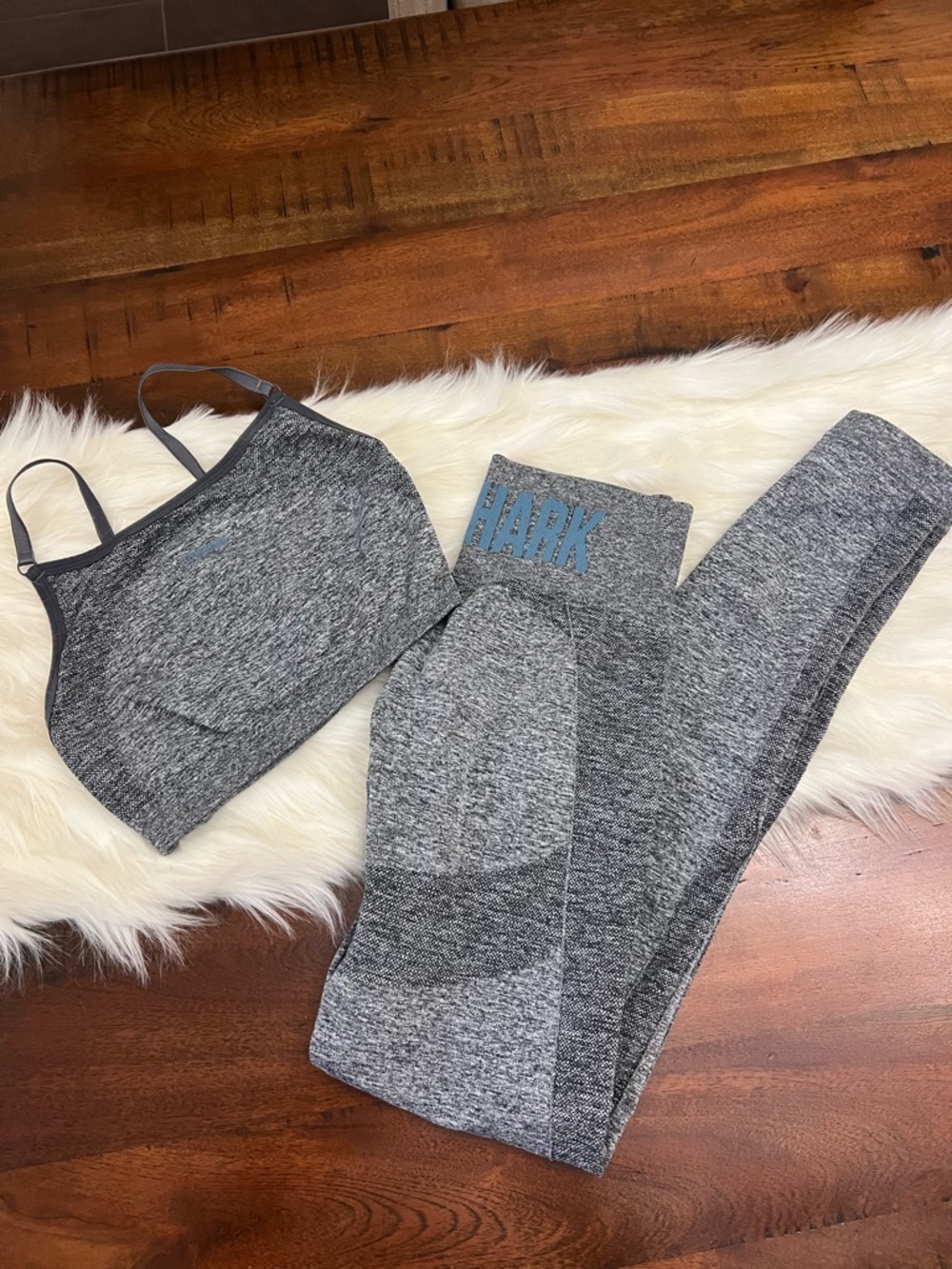 Gymshark Seamless Set Small Gray Marl Leggings & Sports Bra Matching